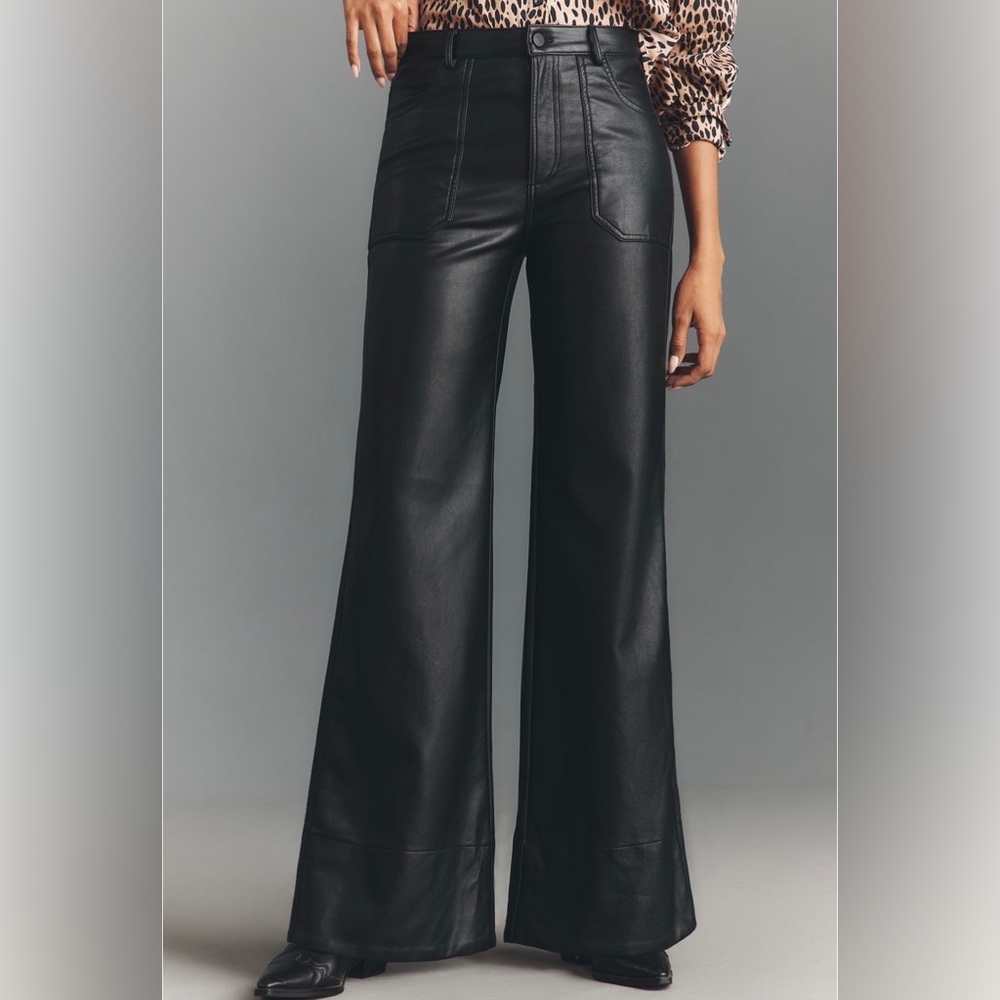 ❤️‍🔥Firm Price❤️‍🔥The Rylan faux leather relaxed high rise pants by Pilcro - Picture 3 of 11
